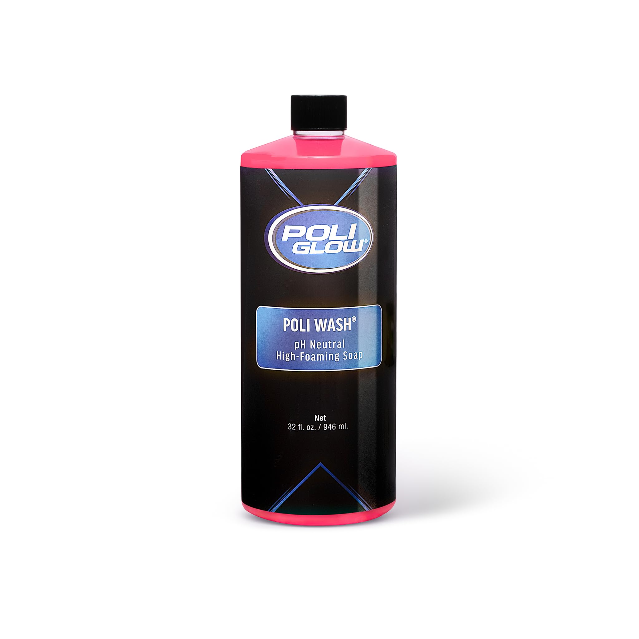 Poli Glow Poli Wash bottle pour enables easy, even coverage on boats and RVs