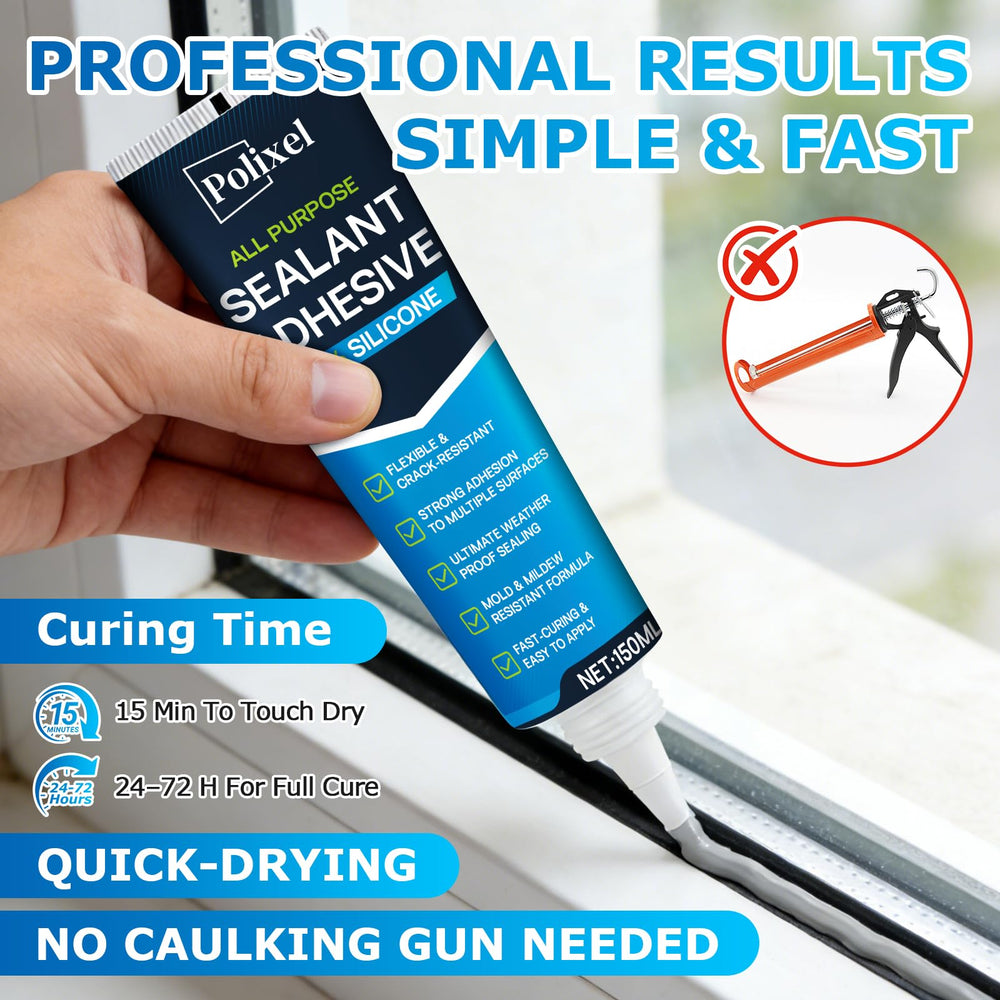 POLIXEL RTV sealant indoor outdoor use withstands weather.