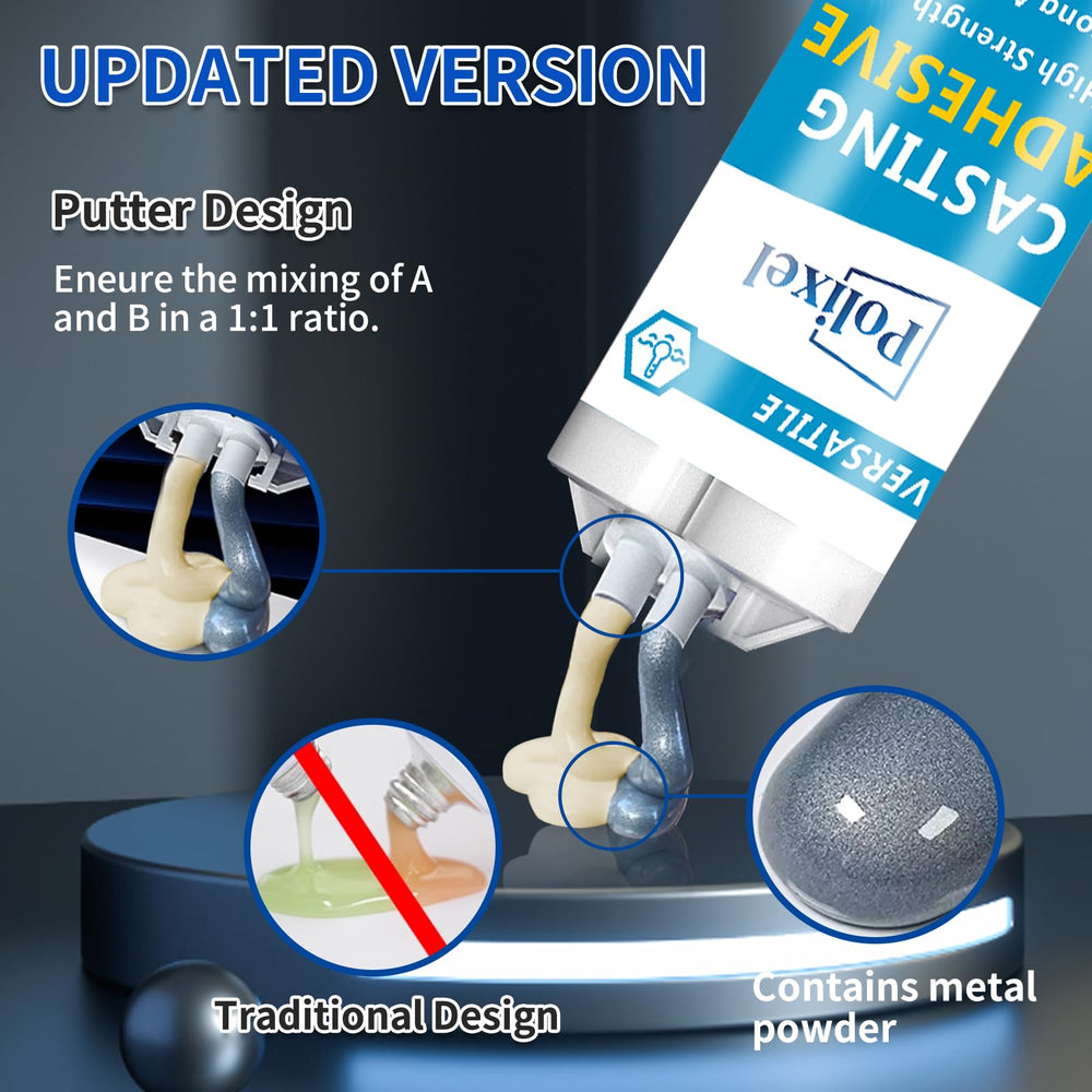 POLIXEL heavy-duty epoxy bond on metal surface demonstrates strong repair capability