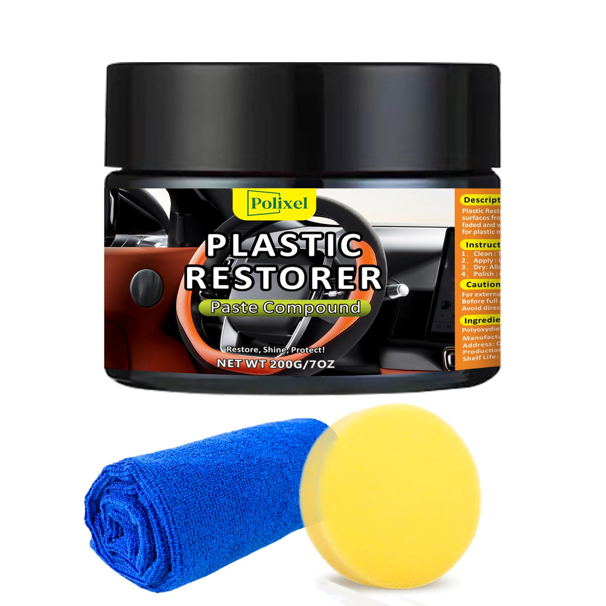POLIXEL Plastic Restorer bottle pour for easy, mess-free application and even coverage