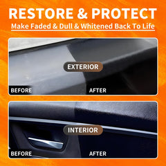 POLIXEL plastic trim shine after application showing showroom gloss