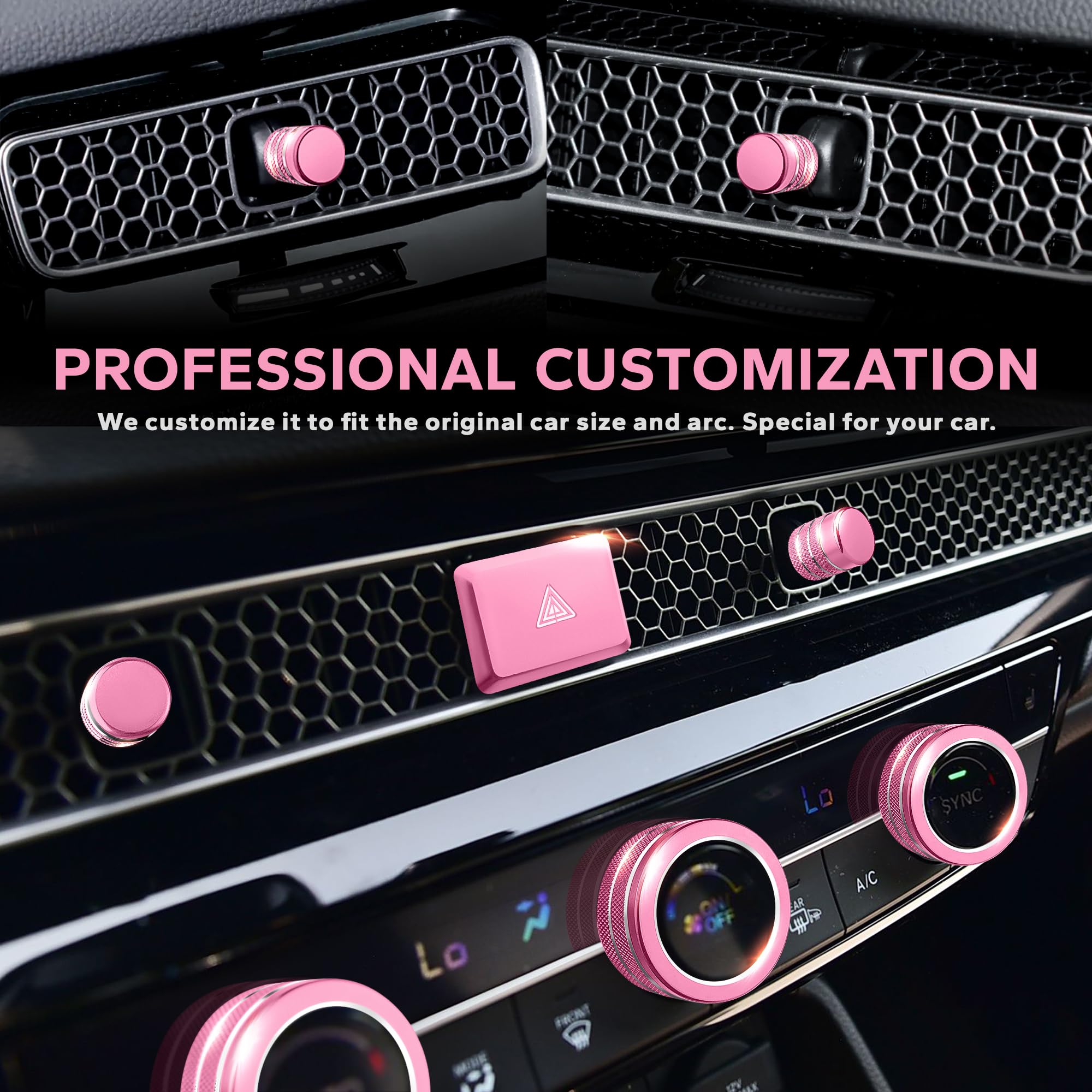 Polodunn pink knob cover for Honda Civic 9-inch screen knob protects and refines the audio control.