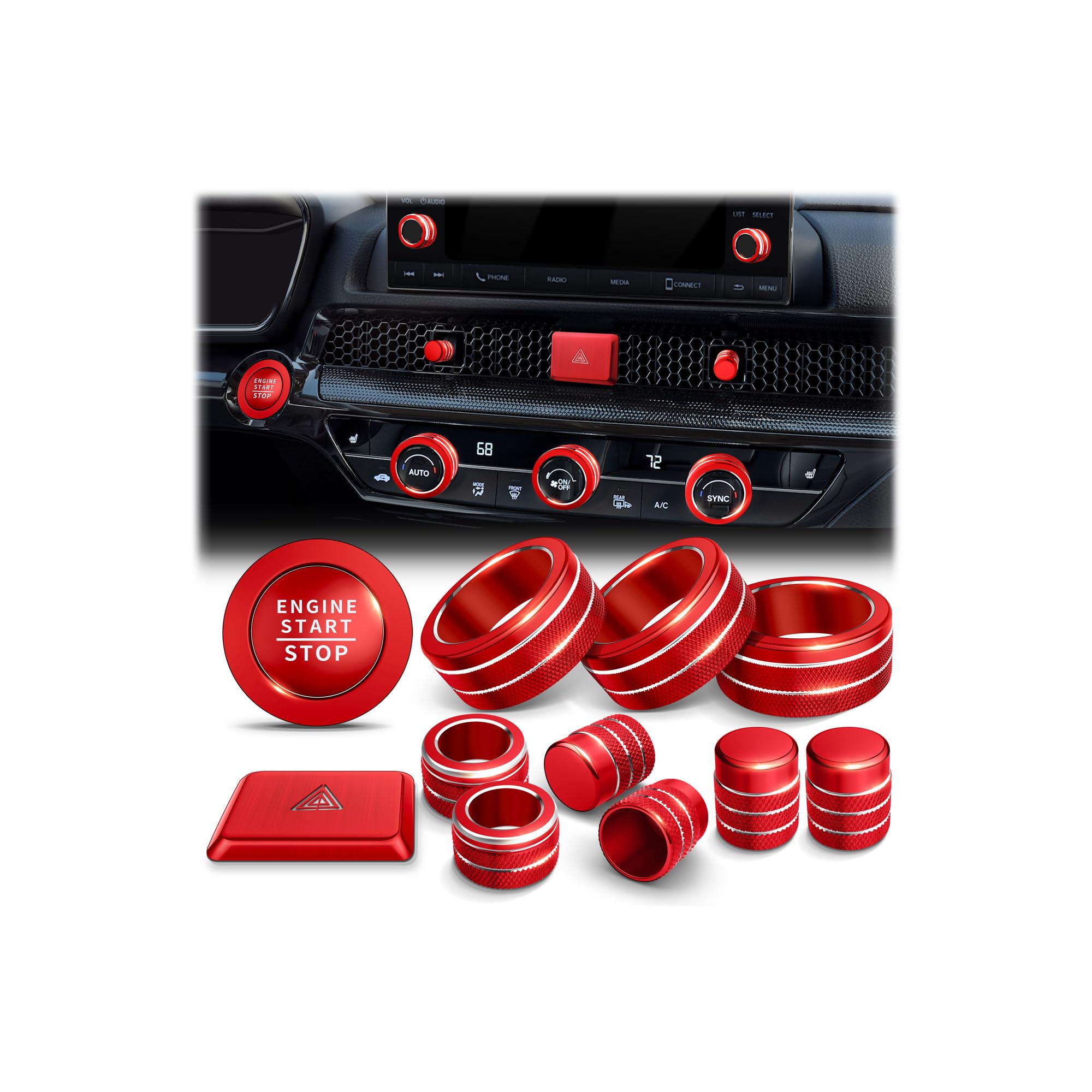 Polodunn Civic hazard light knob cover enhances grip and style