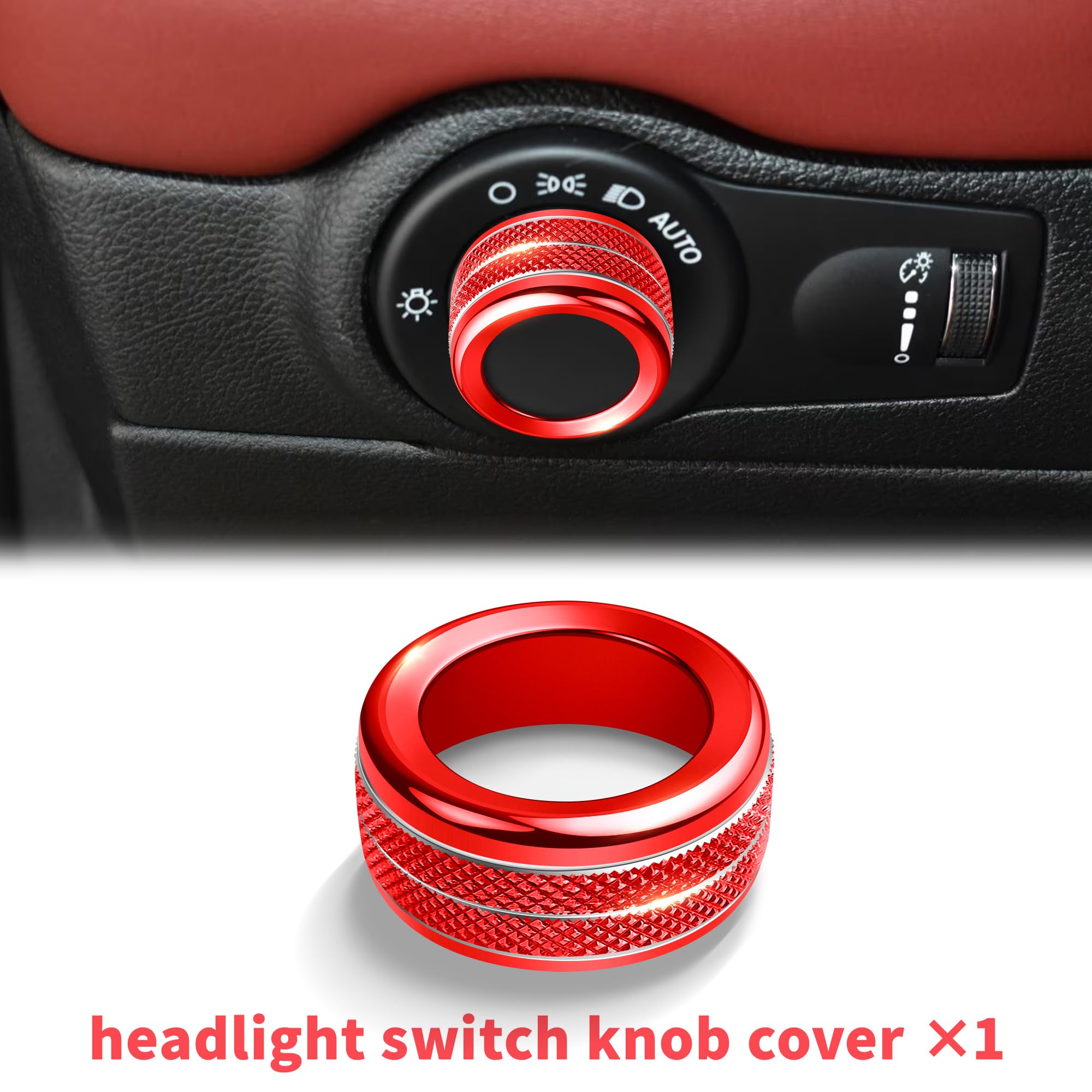 Polodunn A/C knobs red cover enhances control precision for Durango.