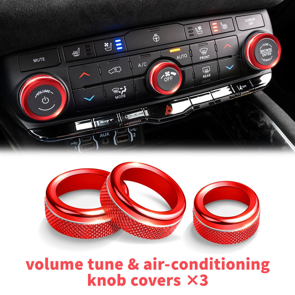 Polodunn A/C knobs red cover improves grip and modern cabin feel.