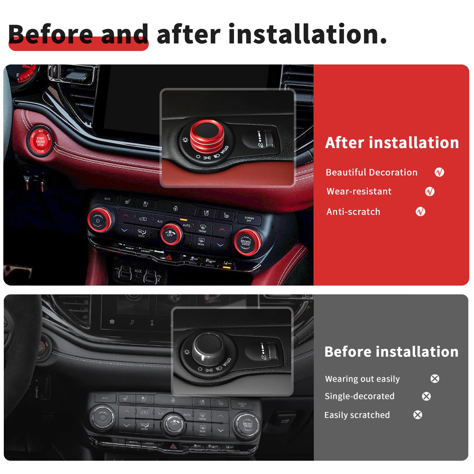 Polodunn headlight switch cover red adds tactile control and style.