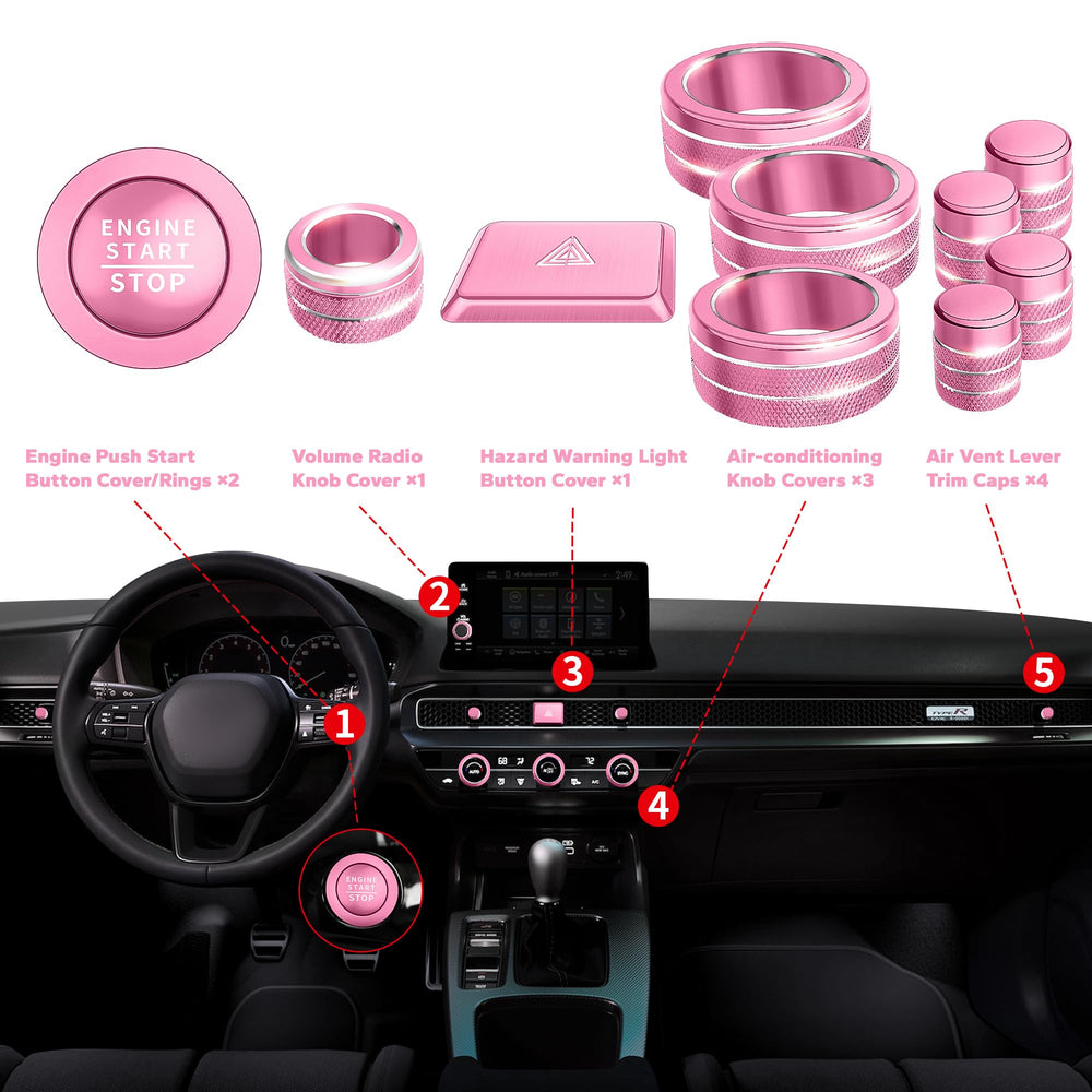 Polodunn pink knob cover for Acura Ingetra switches adds premium look and feel.
