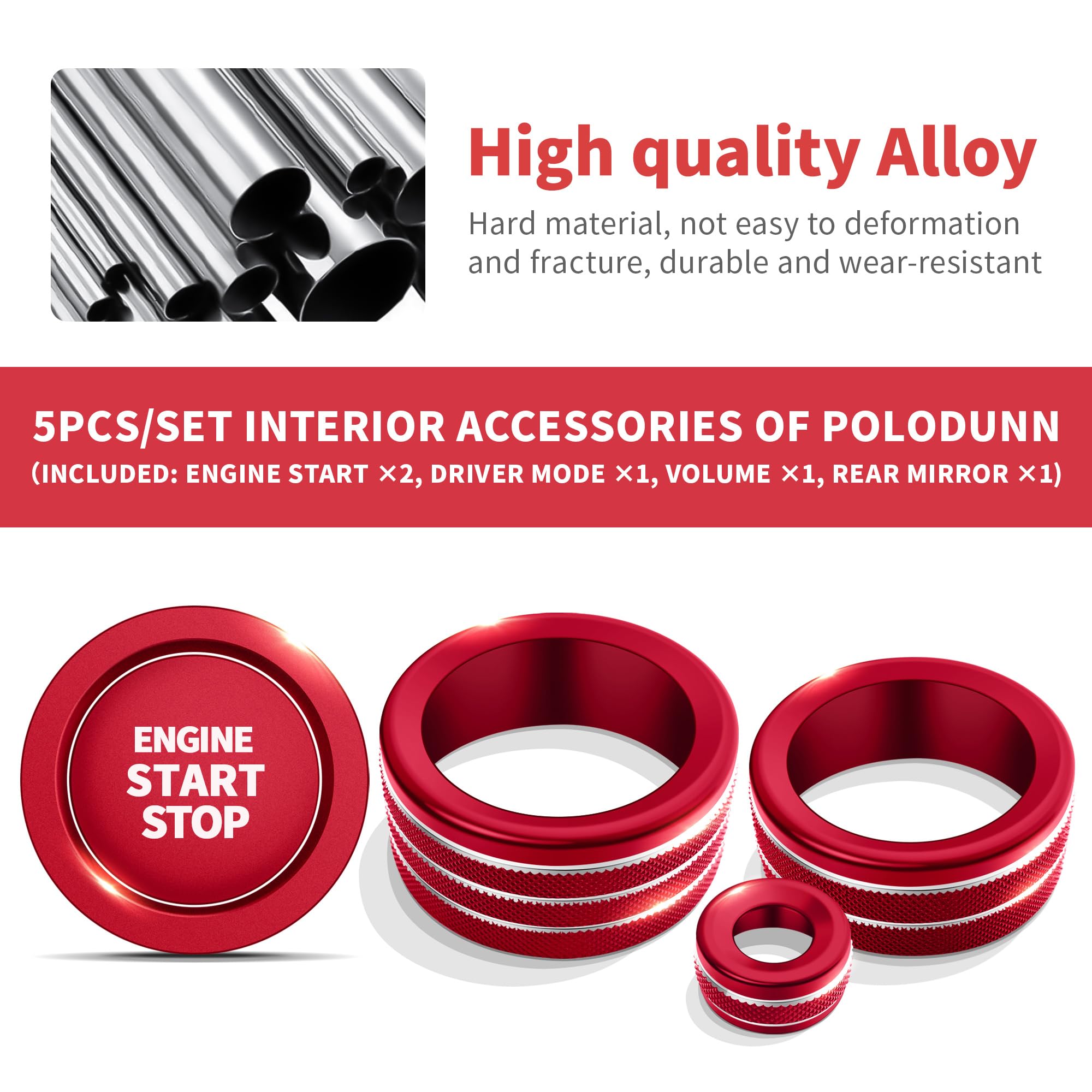 Polodunn interior red accent kit elevates cabin customization.