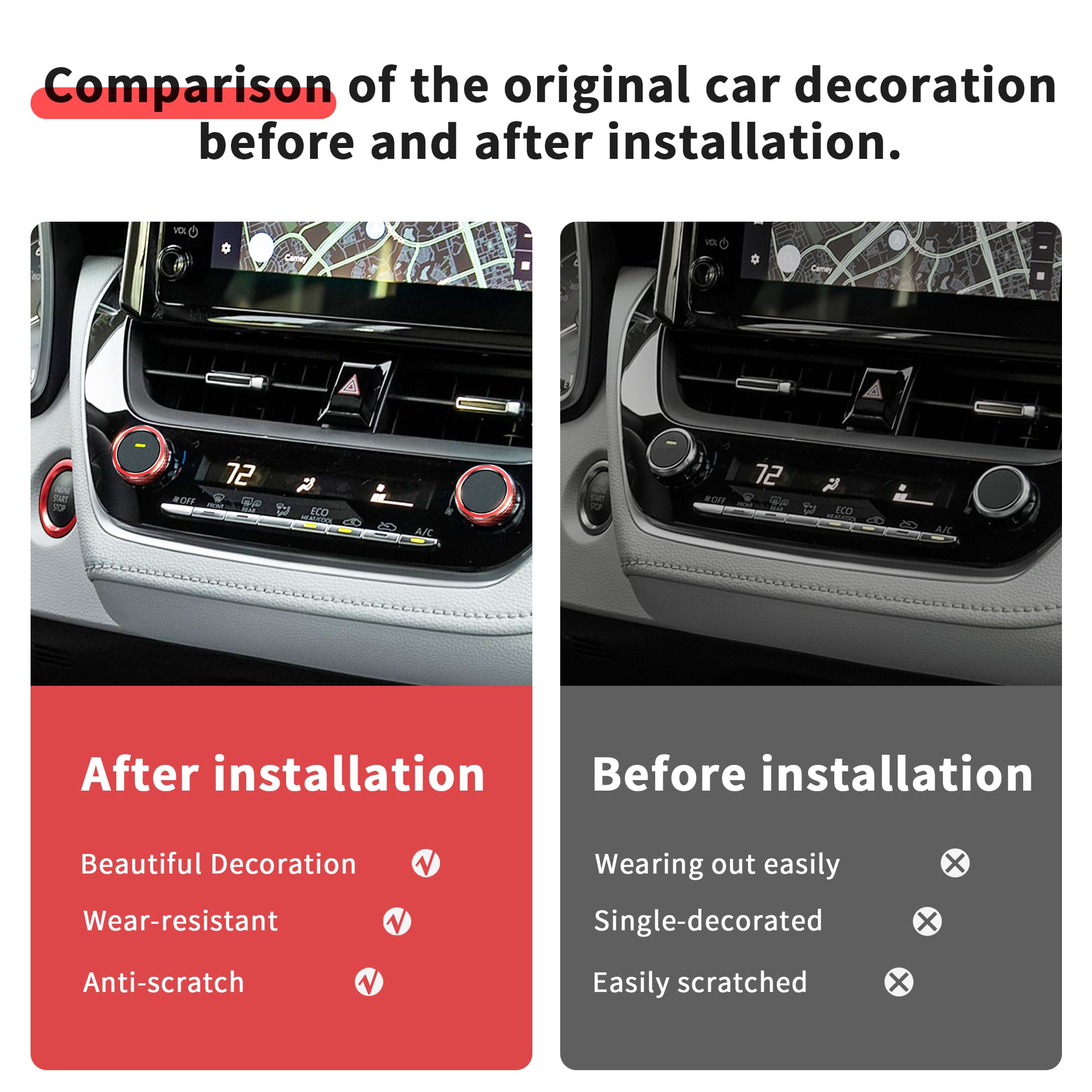 Polodunn aluminum trim protects knobs from daily wear and scratches.