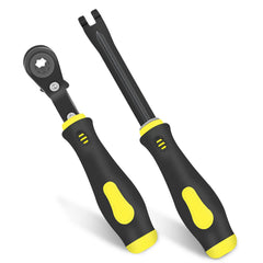 POLYHNIA fork-end release tool for slack adjusters enabling hands-free tension release