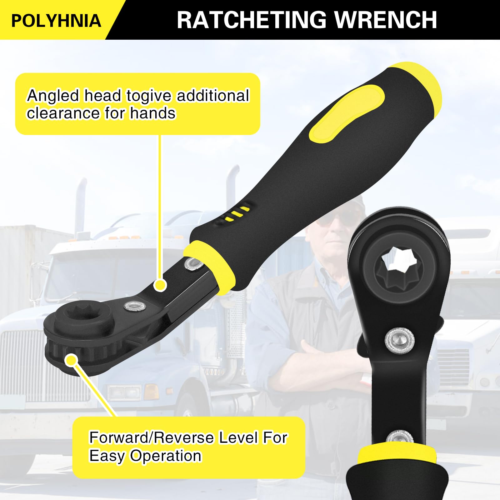POLYHNIA heavy-duty truck and trailer brake service tools shown for fleet maintenance