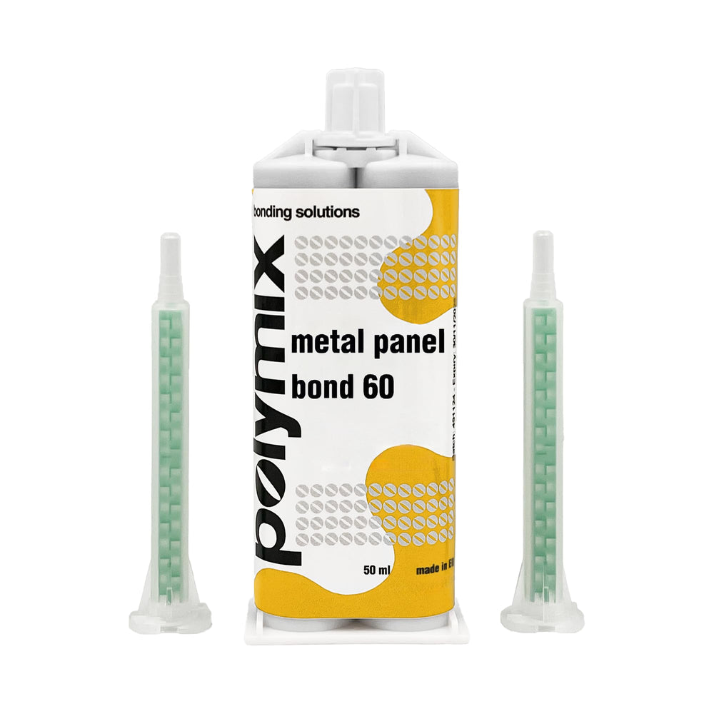 Polymix Metal Panel Bond 60 adhesive cartridge for precise placement and 50ml capacity