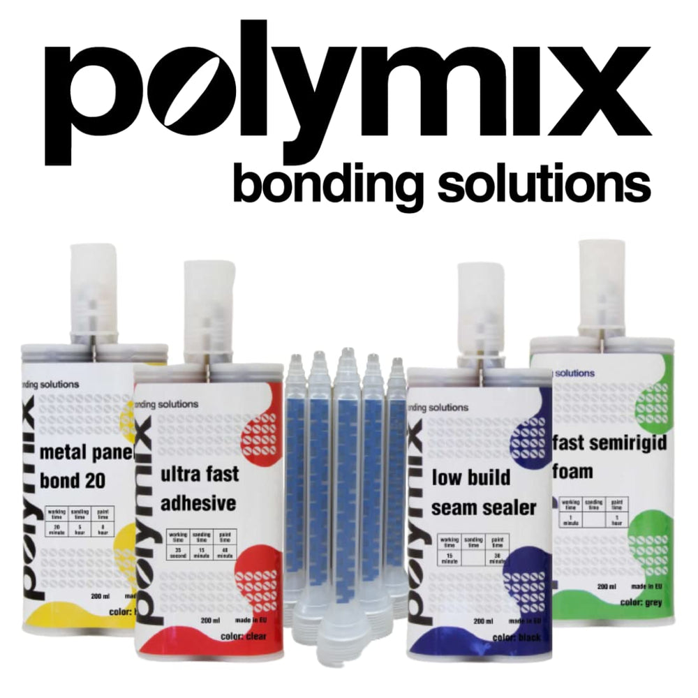 Vehicle repair scenario using Polymix 60 for panel adhesion