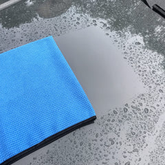 POLYTE Elite 16x24 blue drying towel folded for versatile storage and use