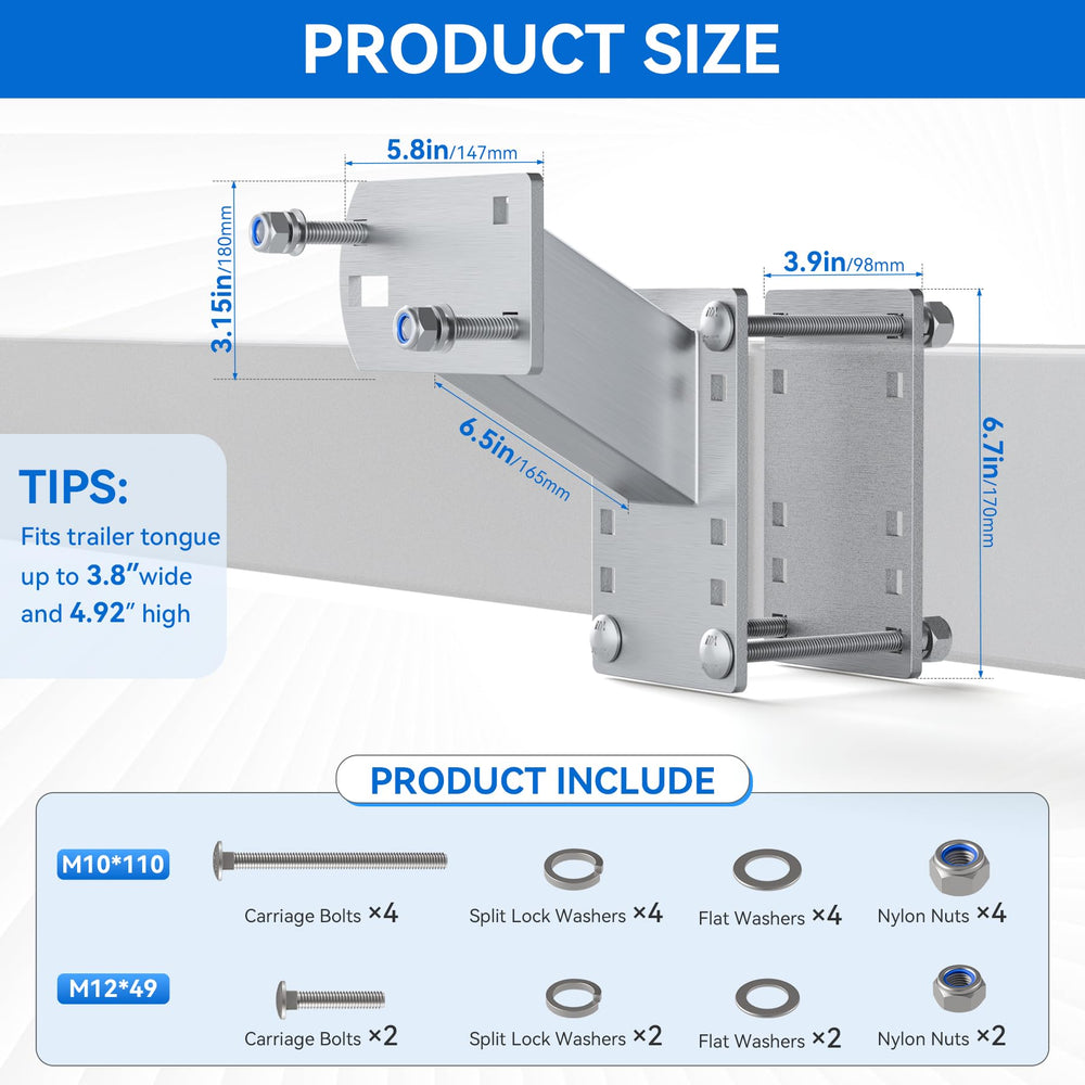 POOWEE spare tire mount bolts and washers for secure installation.