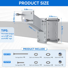 POOWEE spare tire mount bolts and washers for secure installation.