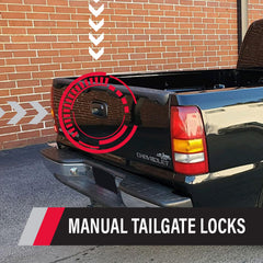 Pop & Lock tailgate lock installed on a Chevy Silverado/GMC Sierra showing secure mounting.