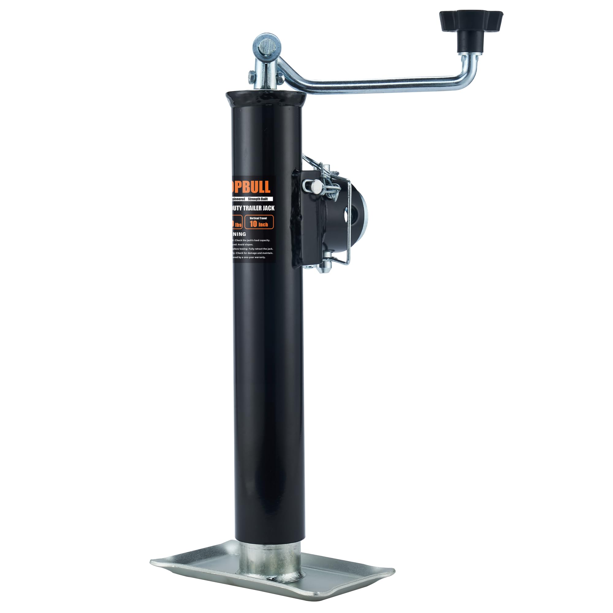 POPBULL 5000lb weld-on pipe swivel trailer jack provides strong support for heavy trailers