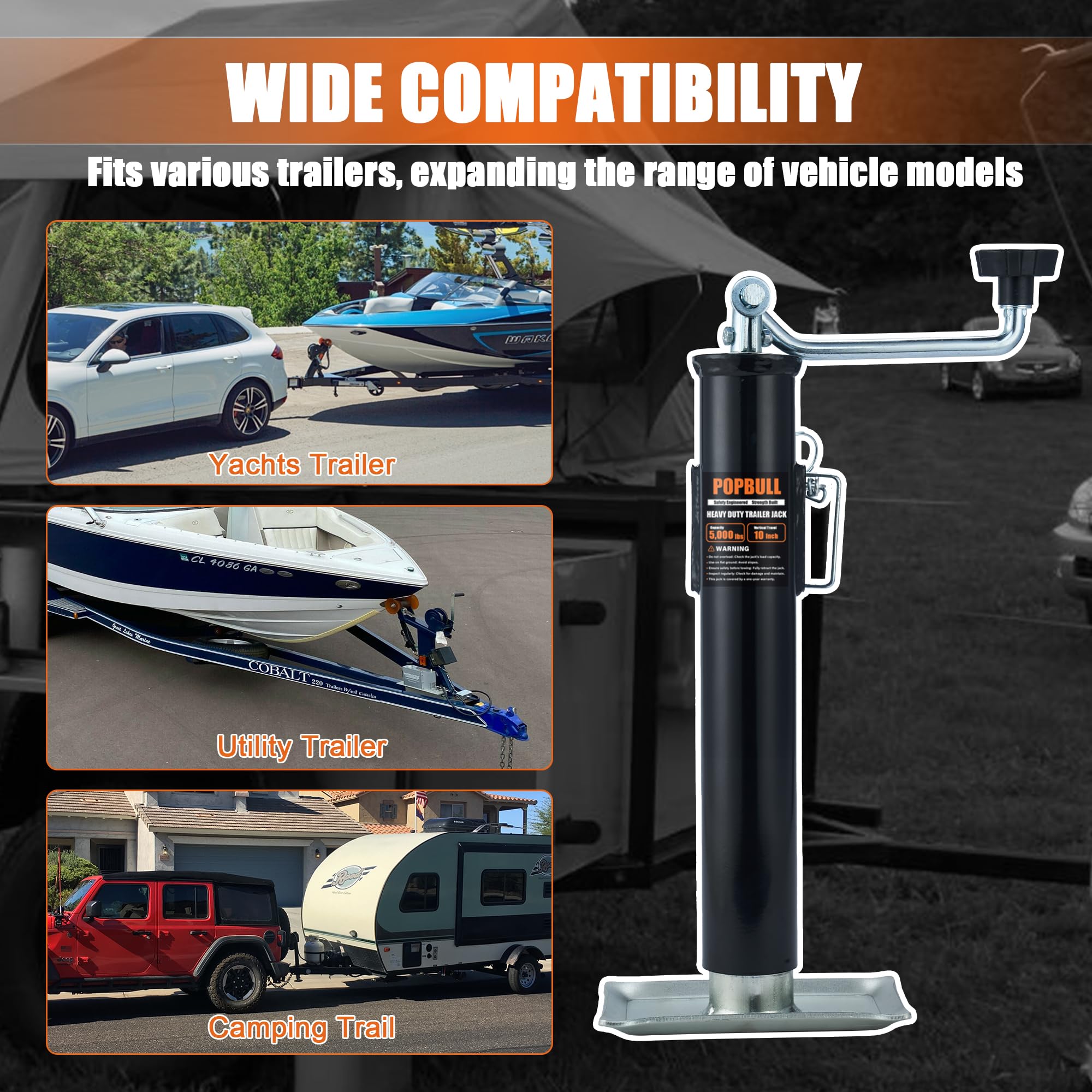 POPBULL heavy-duty steel construction stands up to demanding trailer use