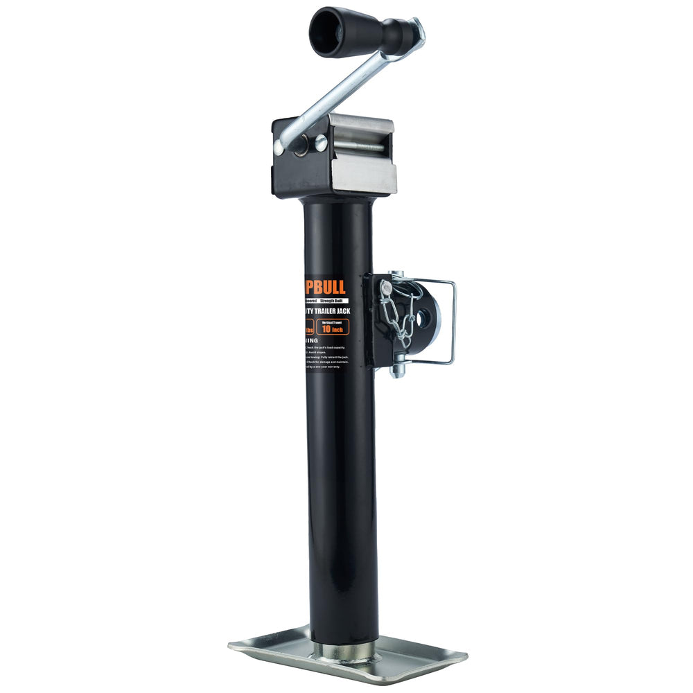 POPBULL trailer jack side view with 5,000 lb capacity for stable towing