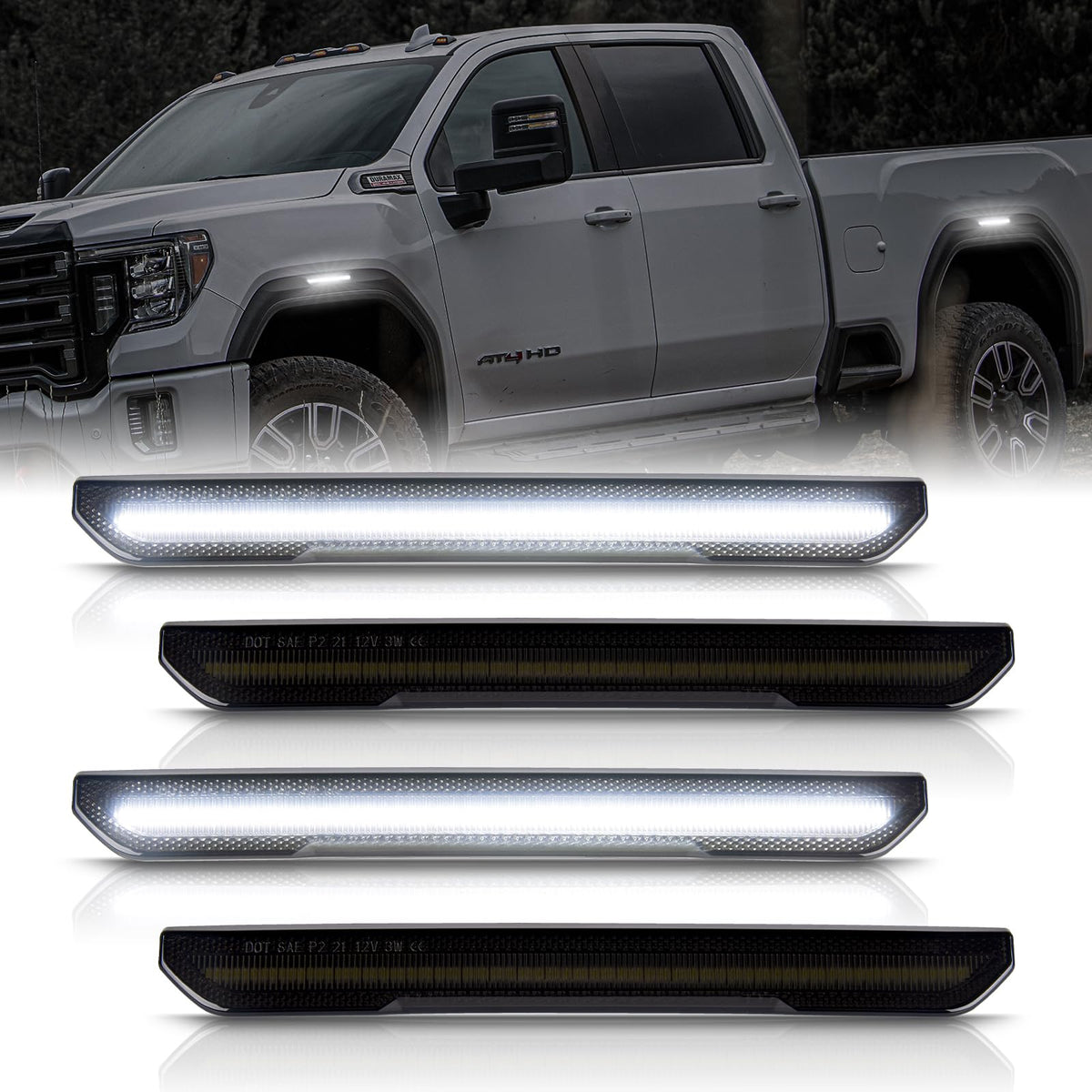 POPMOTORZ Sierra front fender LED marker for brighter visibility