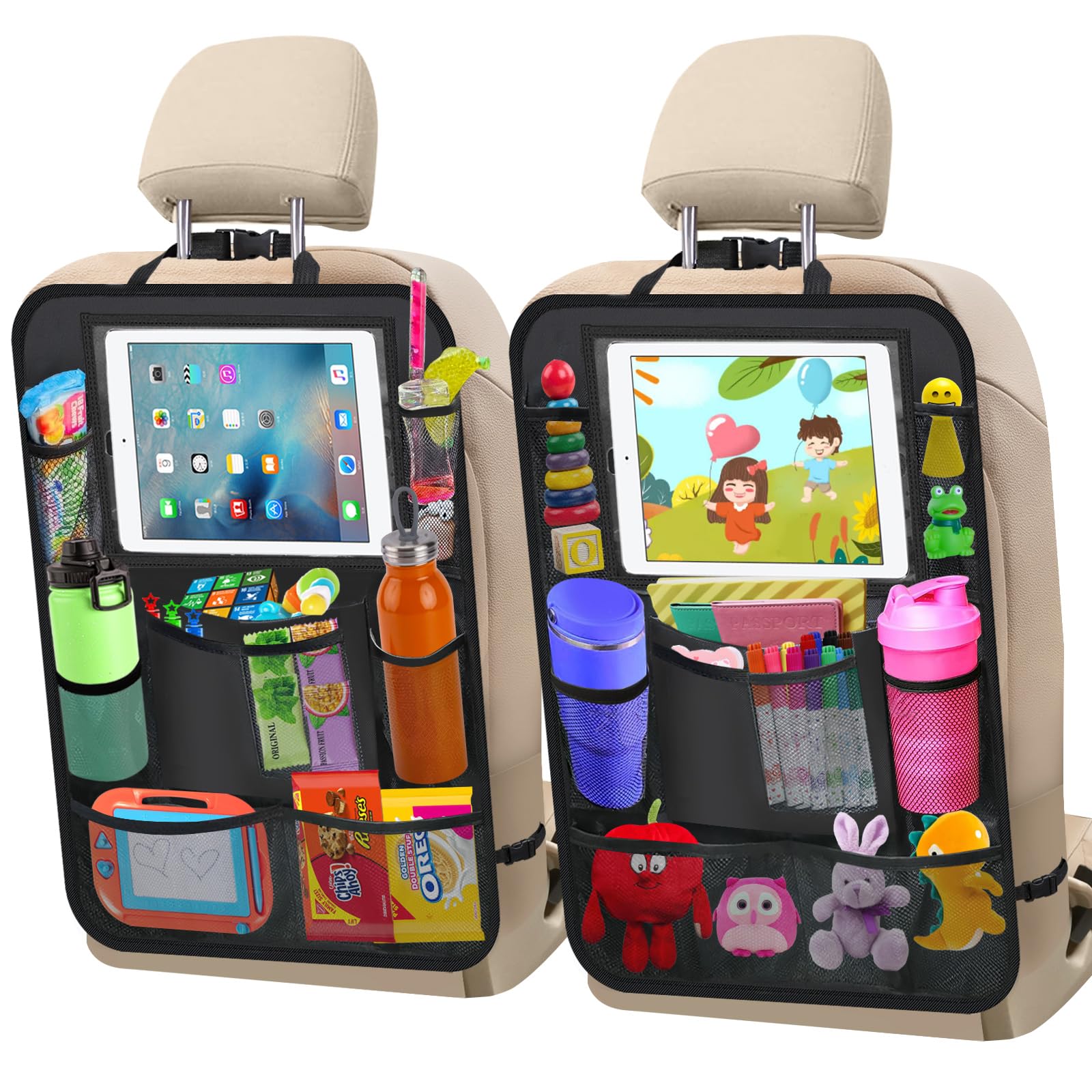 Popsunny XBRN backseat organizer with 11-inch tablet holder keeps kids entertained on trips