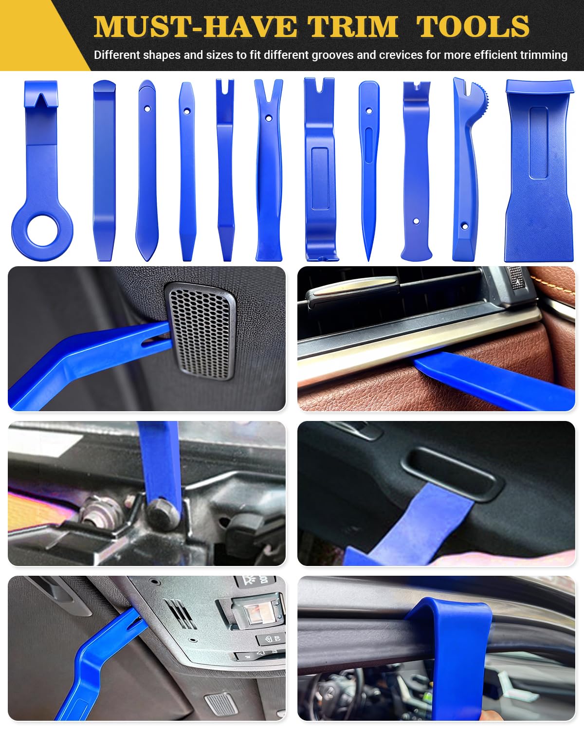 Poraxy clip release tools for quick, damage-free fastener removal.
