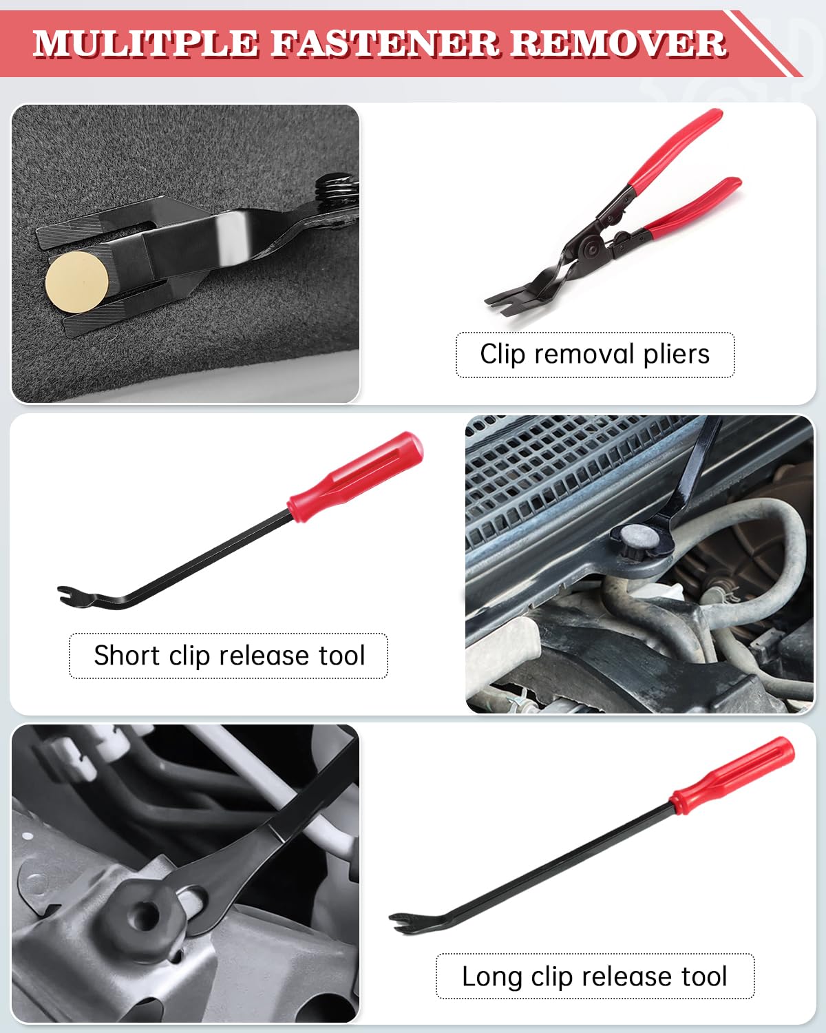 Poraxy fastener remover tools for non-destructive prying and pin removal