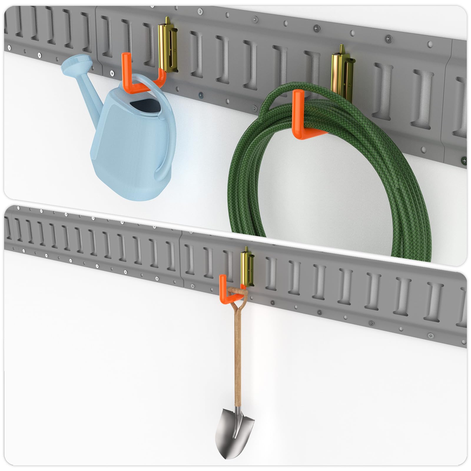 POROHOM E-Track J Hooks help organize tools in trailers, vans, and garages