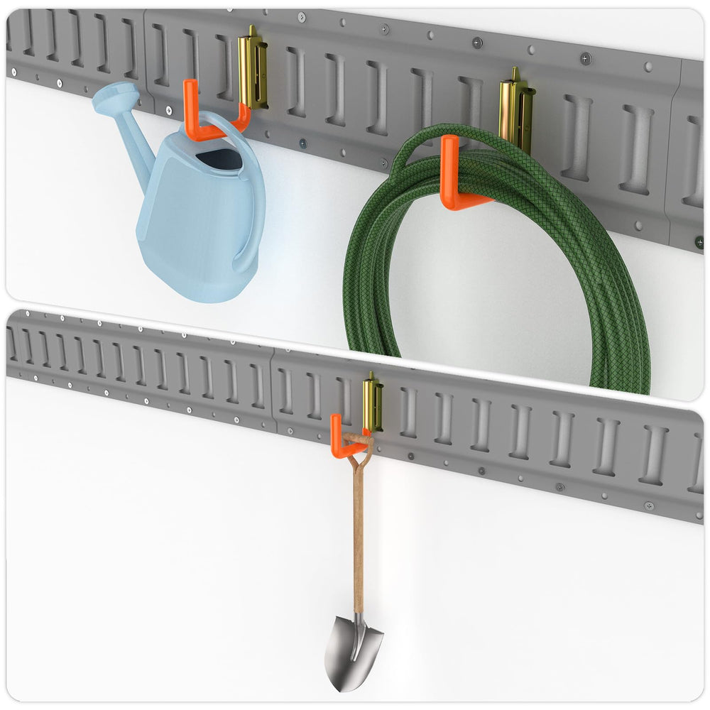 POROHOM E-Track J Hooks help organize tools in trailers, vans, and garages