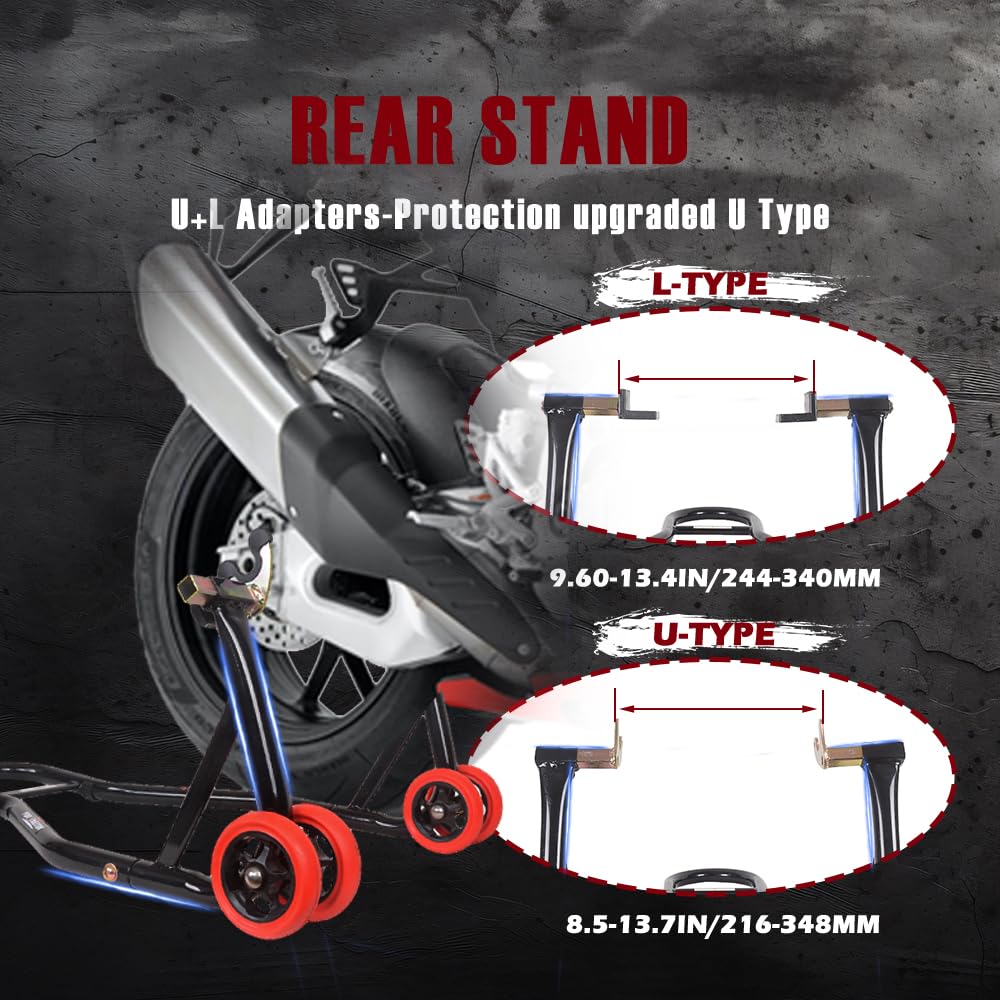 Porotmotor adapters protect paint while lifting to minimize scratches.