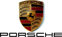 Porsche license frame hardware included for easy installation.