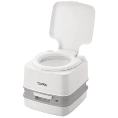 Porta Potti Thetford 135 white front view highlights compact portability for on-the-go use.