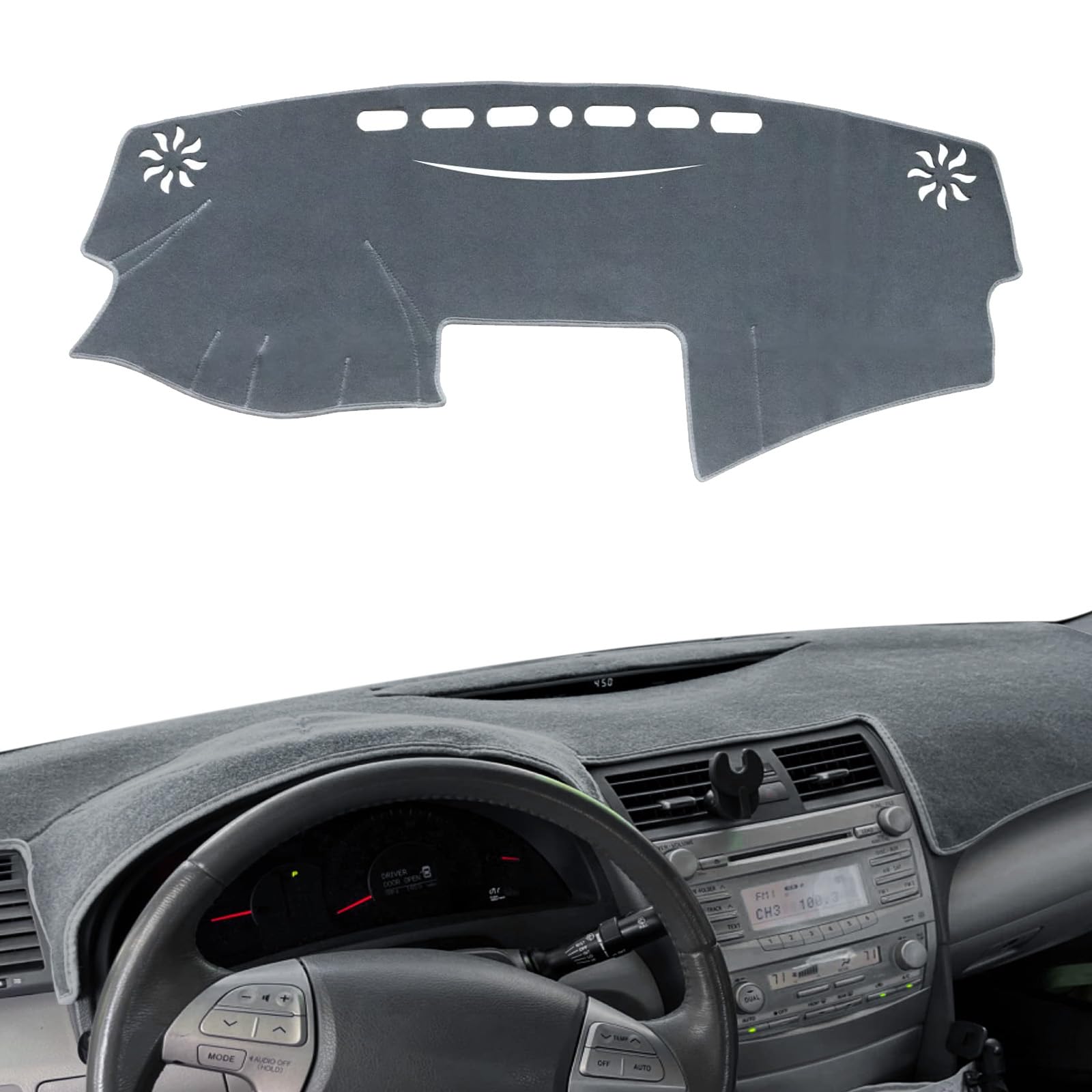 POSAID Camry dash cover offers a custom fit for the dashboard area and sun protection.