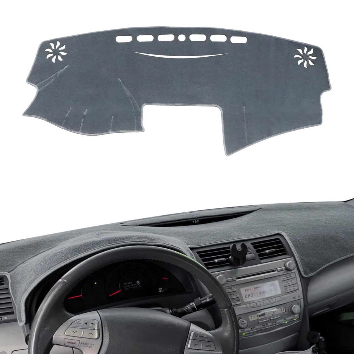 POSAID Camry dash cover offers a custom fit for the dashboard area and sun protection.