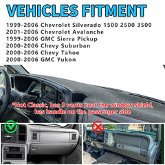POSAID dash cover for 2001-2006 Avalanche reduces dashboard glare and sun exposure