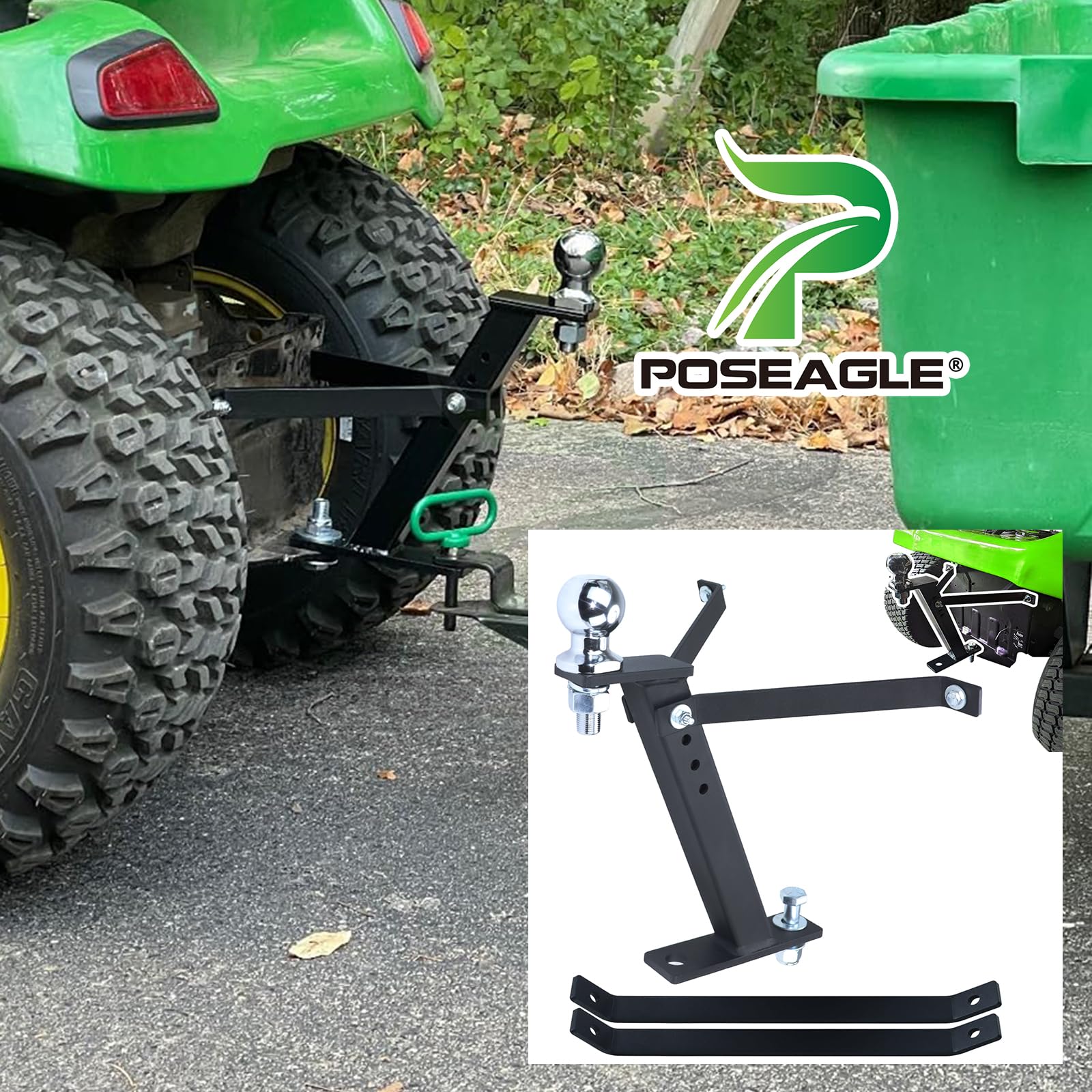 Installable mounting rods kit for flexible mower compatibility
