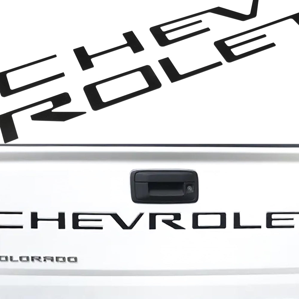 POSPICE tailgate insert front view with durable matte black finish resists rain