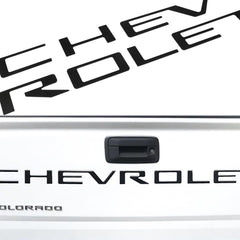 POSPICE tailgate insert front view with durable matte black finish resists rain