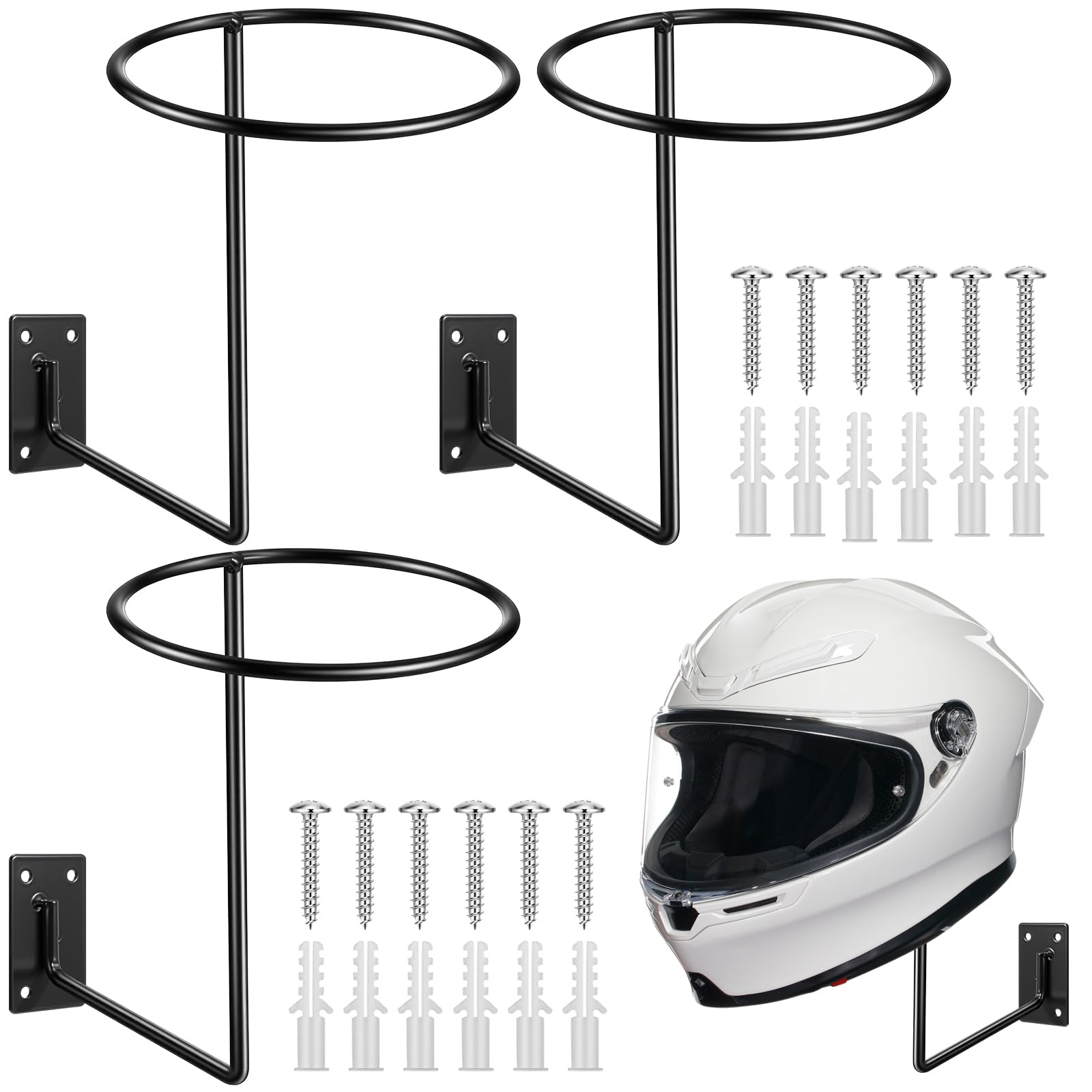 Potchen helmet hanger wall mount with sturdy metal construction for organized gear.
