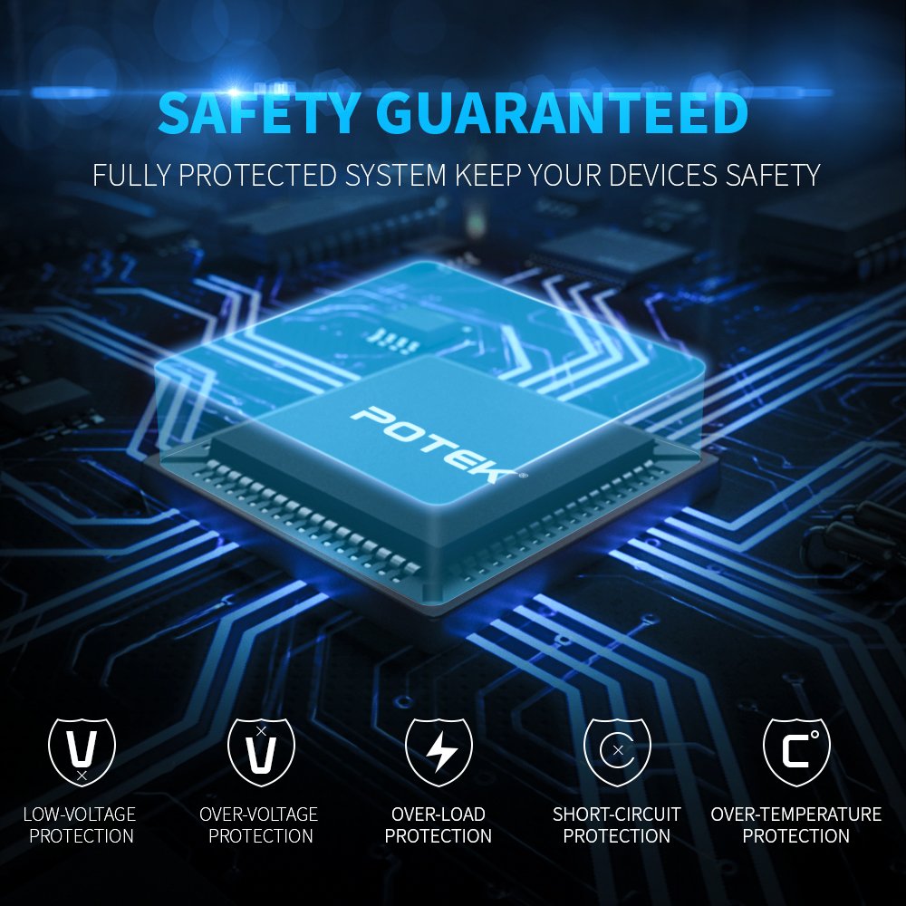 POTEK 500W inverter with USB ports for charging devices