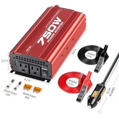 POTEK inverter showing dual outlets and USB port for versatile charging
