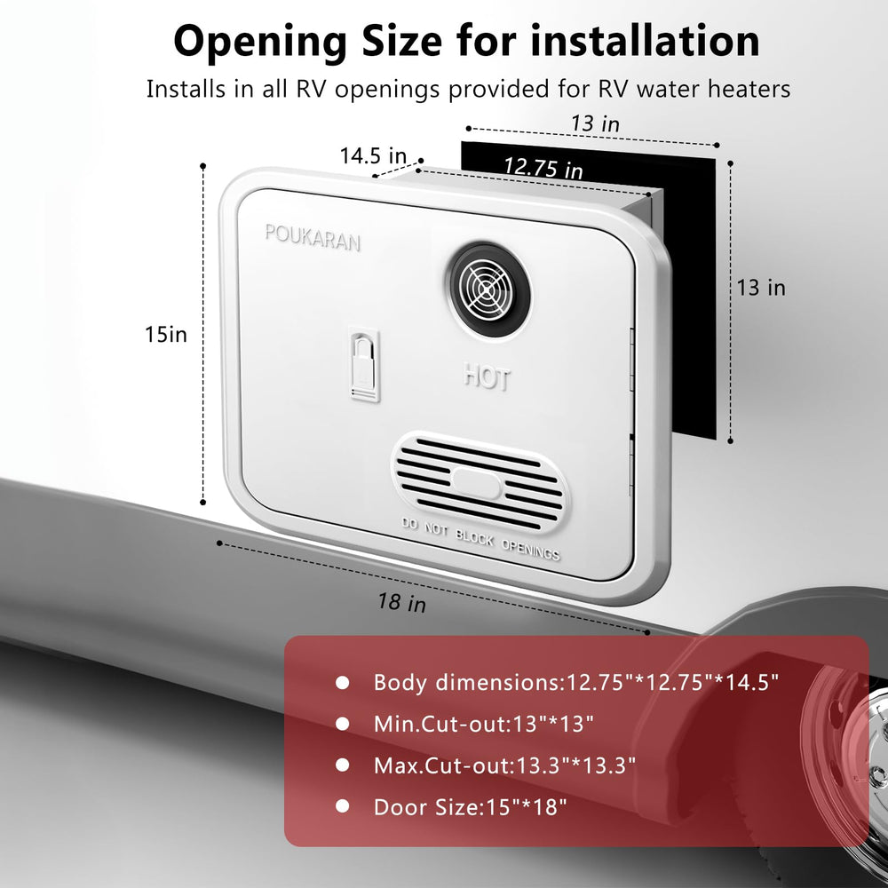 Poukaran 65k BTU RV tankless heater control panel with settings