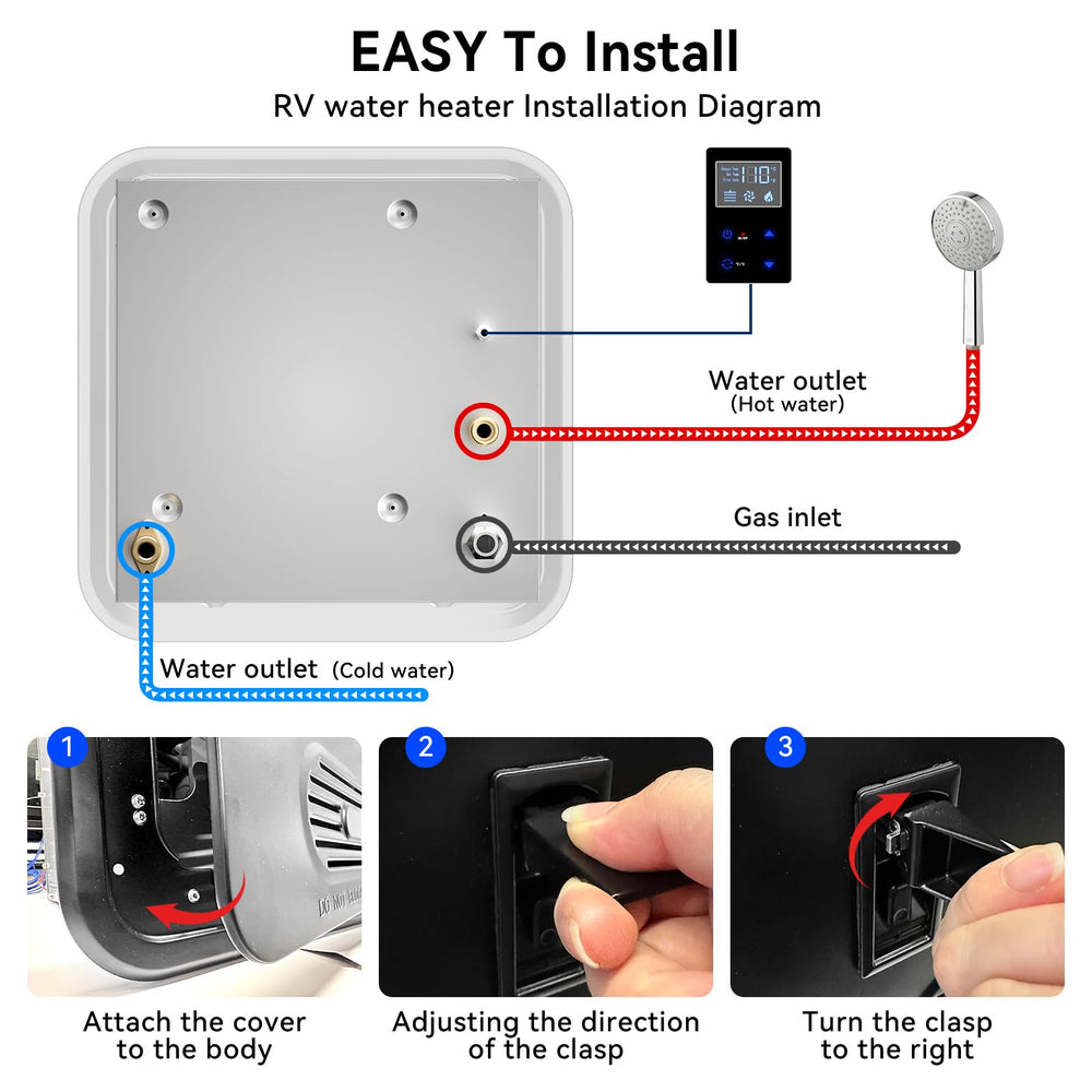 Poukaran 65k BTU RV tankless heater CSA certification and safety labels