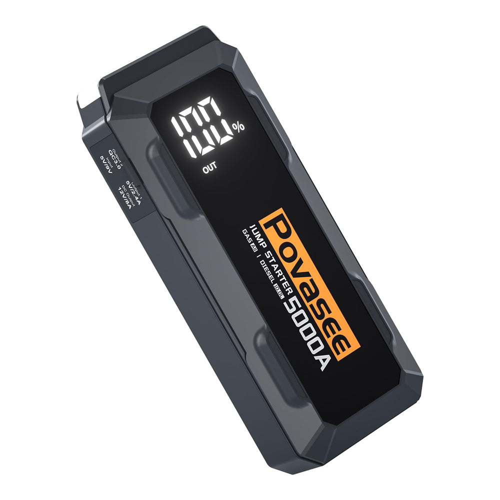 Povasee 5000A jumpstarter carrying case keeps everything organized.