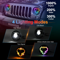 POVTOR multi-color halo with Bluetooth app control for customizable lighting.