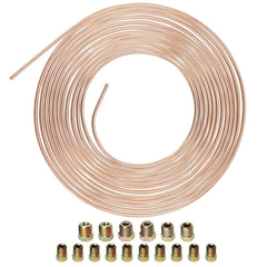 Poweka 25ft brake line coil, flexible copper-nickel tube for easy routing.