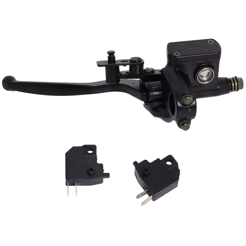 Poweka 7-8 inch hydraulic brake master cylinder mounted on motorcycle handlebars for smooth braking