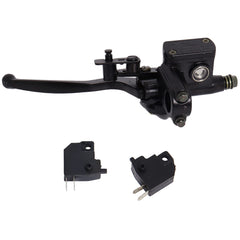 Poweka 7-8 inch hydraulic brake master cylinder mounted on motorcycle handlebars for smooth braking