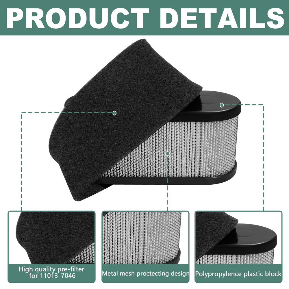 Poweka air filter fits Kawasaki FR FS series with precise dimensions.